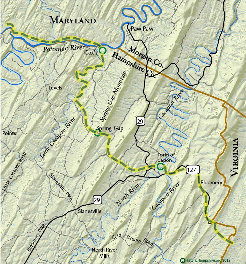 Braddock's Road in Hampshire County