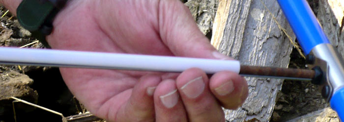 Inserting the core into a straw holder